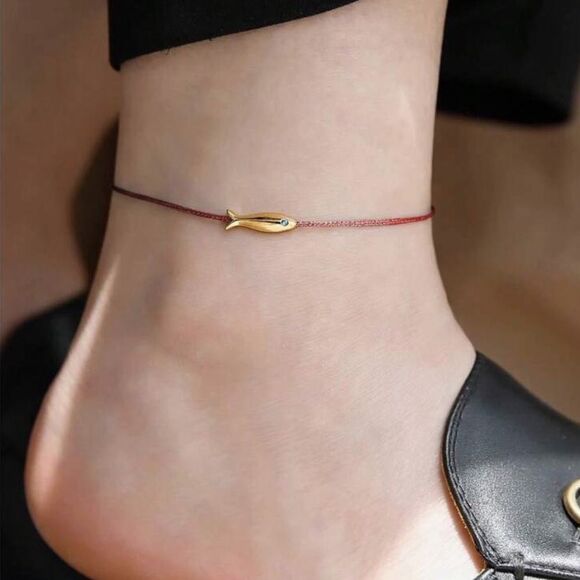 Gold Fish Charm Anklet #1511 - Picture 1 of 4